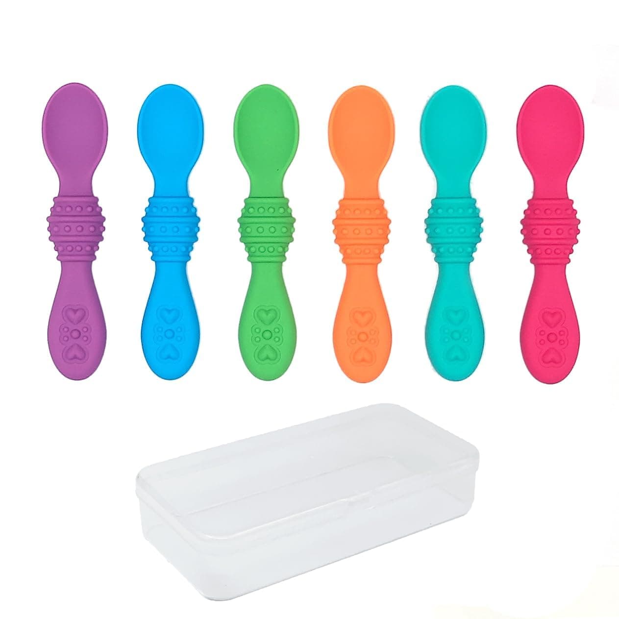 Elk and Friends Baby Silicone Spoons + Travel Case | 6pcs