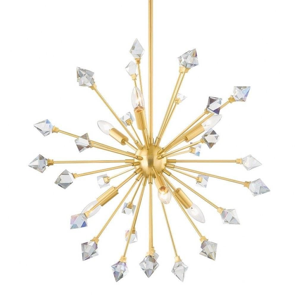 Mitzi H727806-AGB Genesis - 6 Light Chandelier 23.25 inches Tall and 24.5 inches Wide - Aged Brass