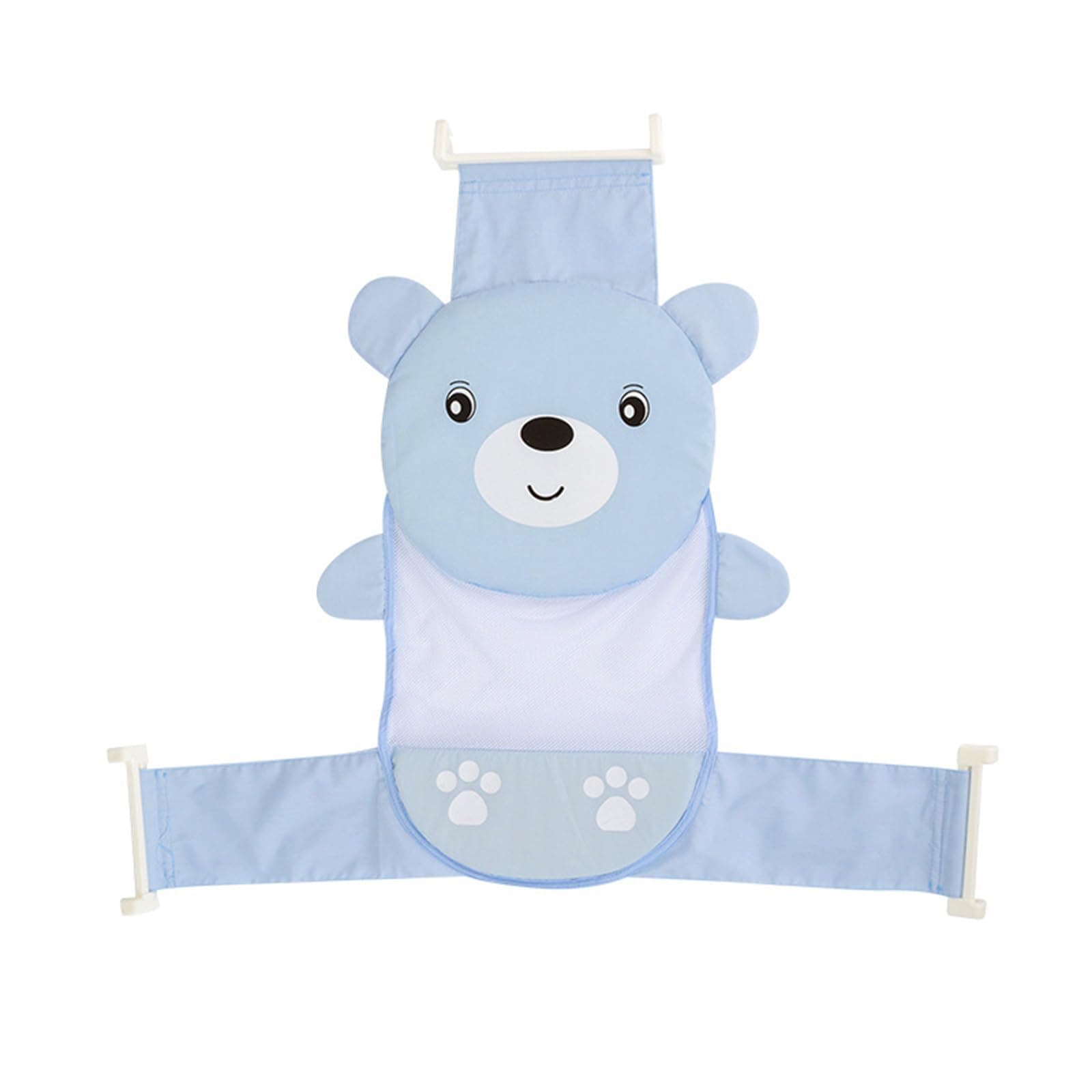 Cartoon Bear Baby Bathtub Net Pocket with Three Snap, Blue