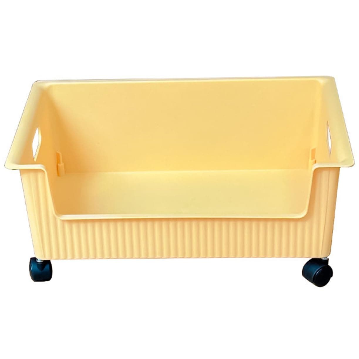 SMASOLO Plastic Book Storage Organizer with Wheels for Bedroom under Cabinet, Large Capacity Student