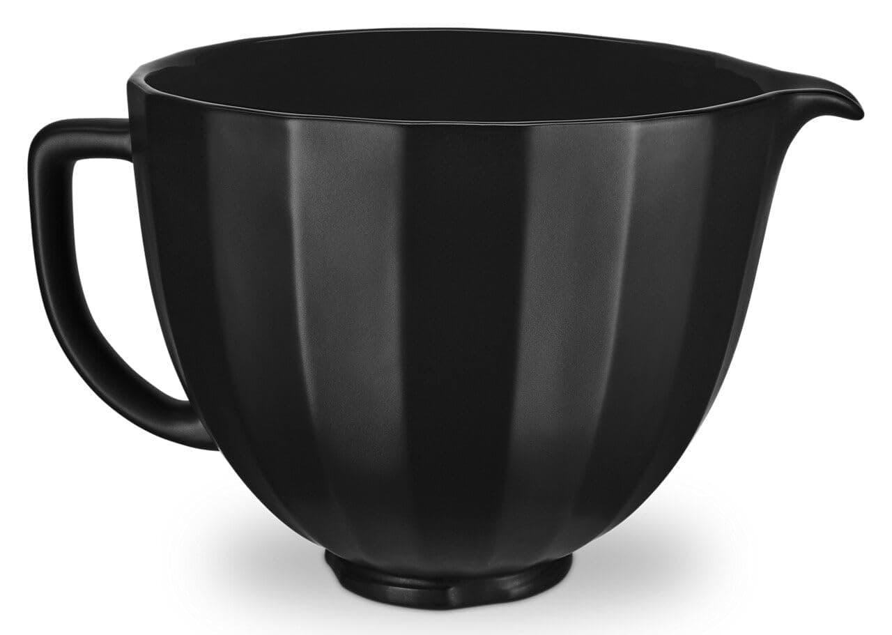 KitchenAid 5 Quart Ceramic Bowl for all 4.5-5 Quart Tilt-Head Stand Mixers KSM2CB5PBS, Black Shell