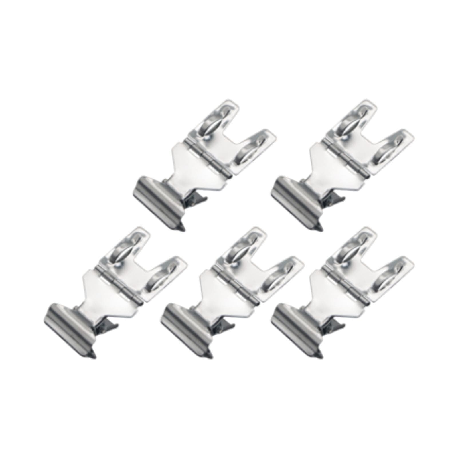 YWMJZEU 5 Pieces Sign Clips Clothing Rack Signs Metal Rotating Sign Holder Price Tag Clips for Malls Hangrails or Tubes Exhibition, Argent