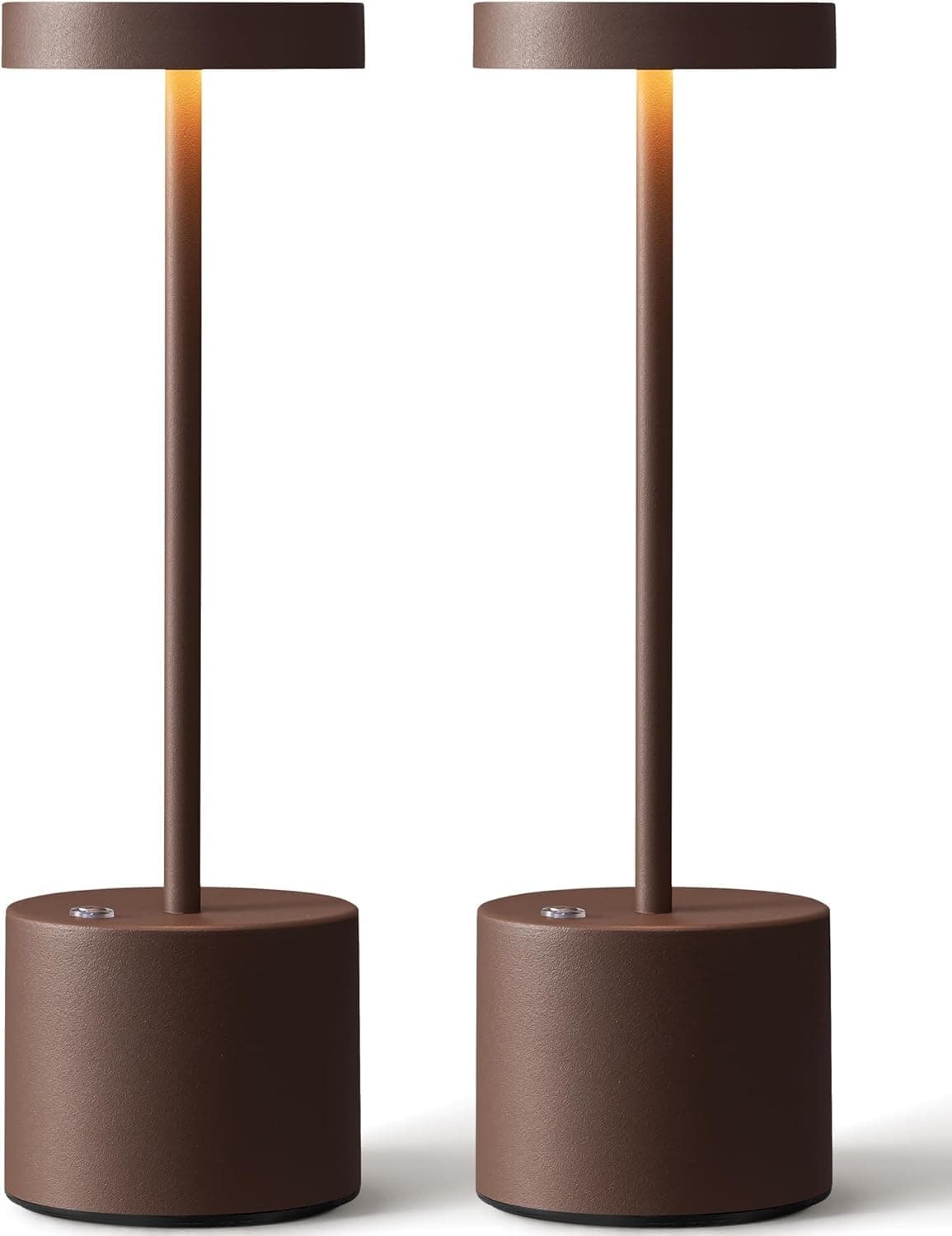 Ophouliy Cordless Table Lamps Rechargeable 2 Pack, 5000mAh Battery Operated LED Touch Lamps, IP54 Waterproof Portable Wireless Table Lights for Outdoor Patio Bar Restaurants Bedroom Bedside (Brown)