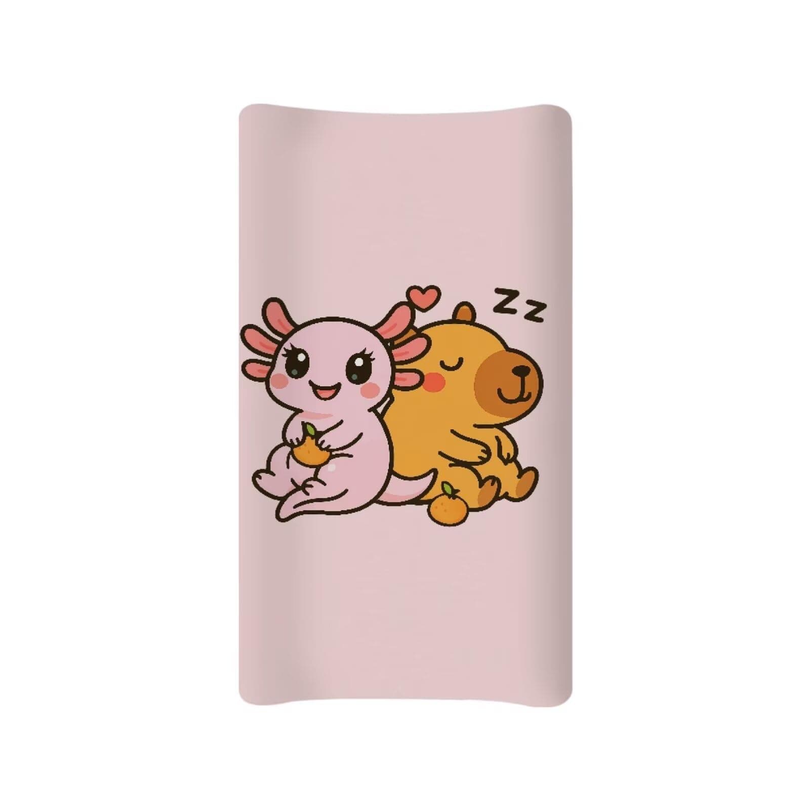 HUISEFOR Axolotl Diaper Change Table Covers Soft and Comfy Changing Pad Cover for Baby Washable Baby Nursery Diaper Changing Pad Sheets Gift for Holiday