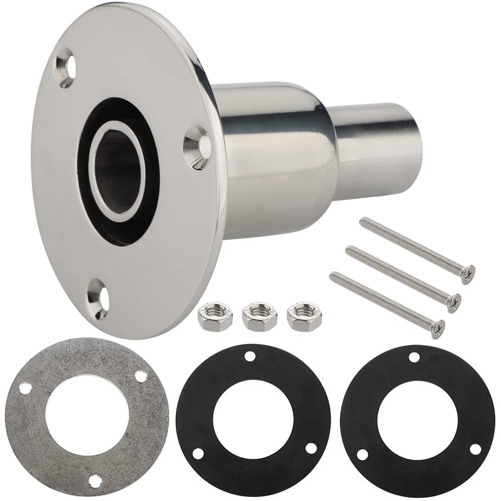 VTurboWay ステンレススチール 316 ストレートスルーハルエキゾーストスキン 24mmチューブパイプソケット金具 ディーゼルパーキングヒーター用