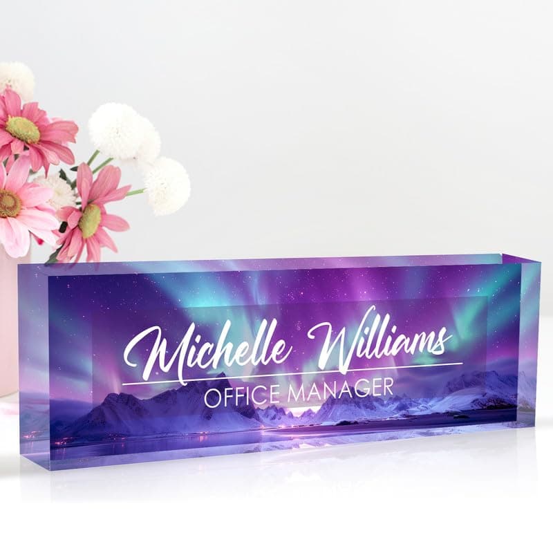 Custom Name Plate for Desk, Personalized Office Acrylic Name Plate, Custom Gifts for Women & Men, Personalized Office Desk Decor Gift for Coworkers, Boss, Employees, Teachers