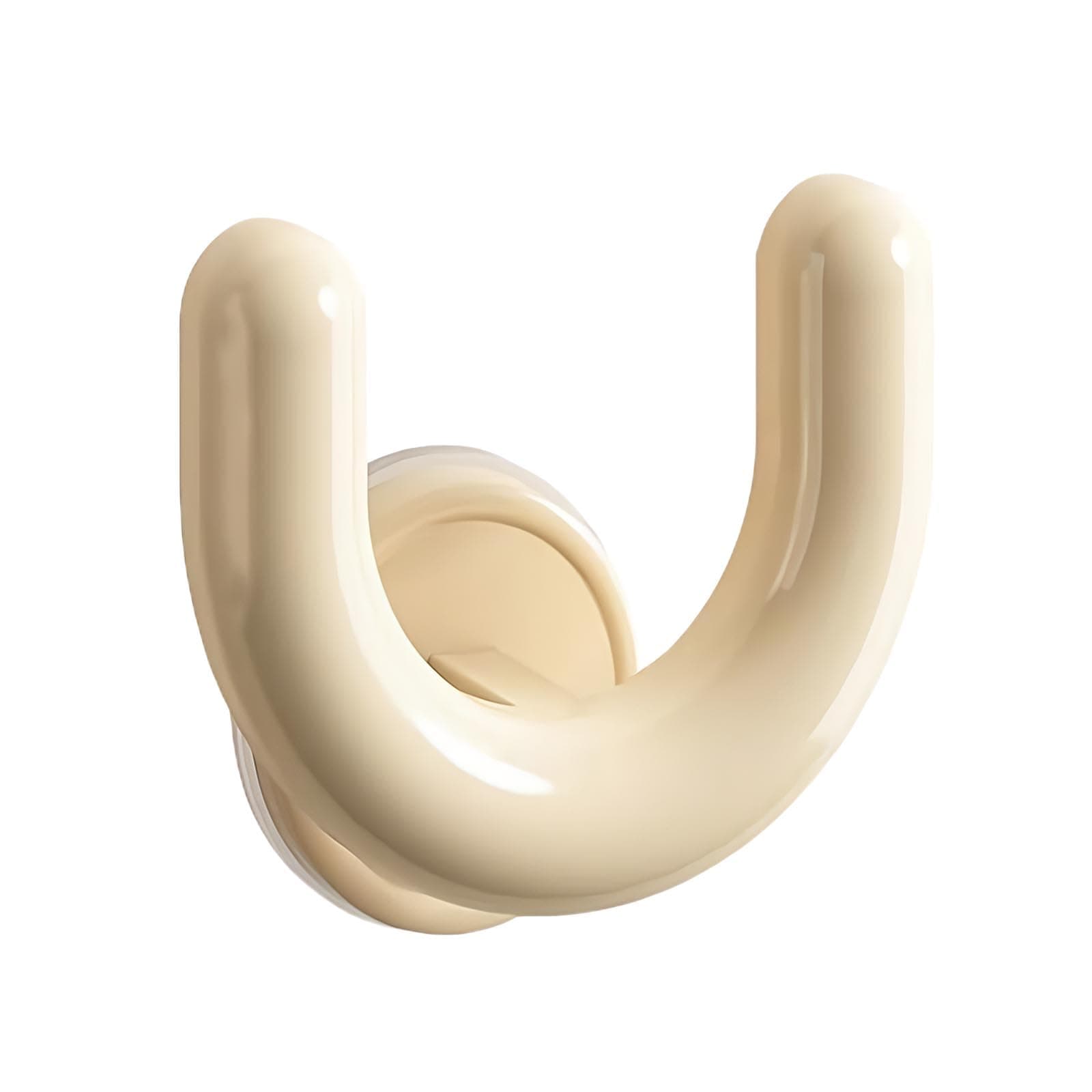 ASTRULUME U-Shaped Wall Mounted Shoe Rack, Suction Cup No-Drill Installation Coat Hooks, Space Saving Slipper Holder for Bathroom(Cream)