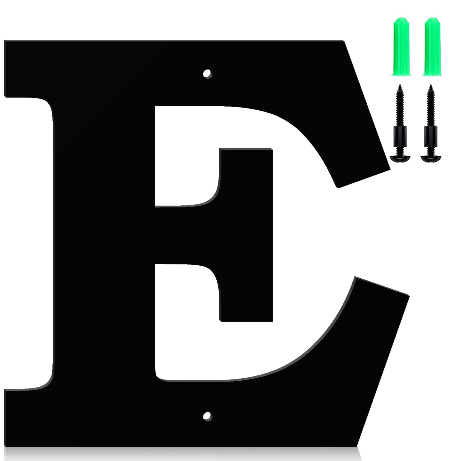 6" Metal Floating House Numbers, Floating Metal letters, Black Modern Mailbox Door Numbers, Custom House Address Numbers for Outside(E)