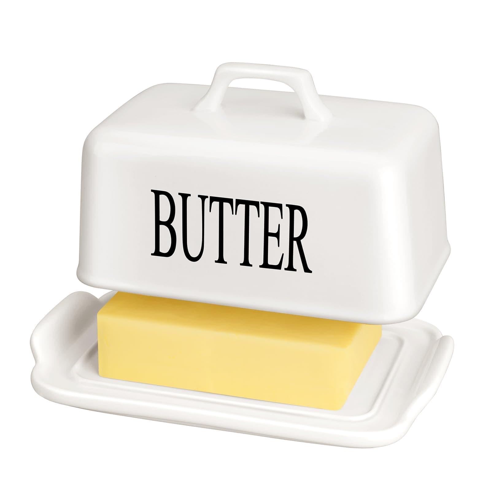 JSHKY Large Butter Dish with Spreader, Fits 1lb Butter Block