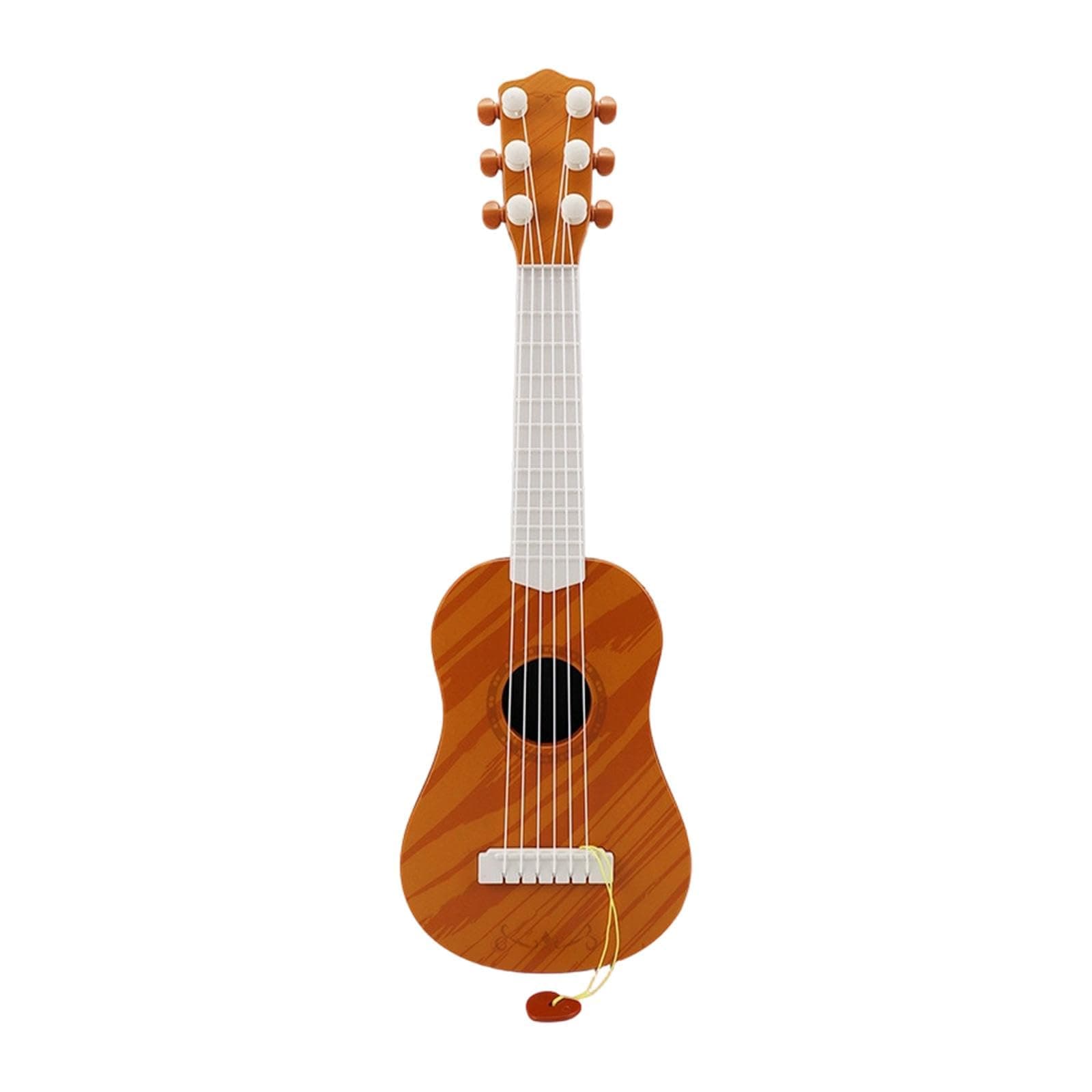Kokiya Kids Guitar Toy Educational Learning Musical Toy 6 Strings Guitar for Preschool Beginner , Yellow Wood