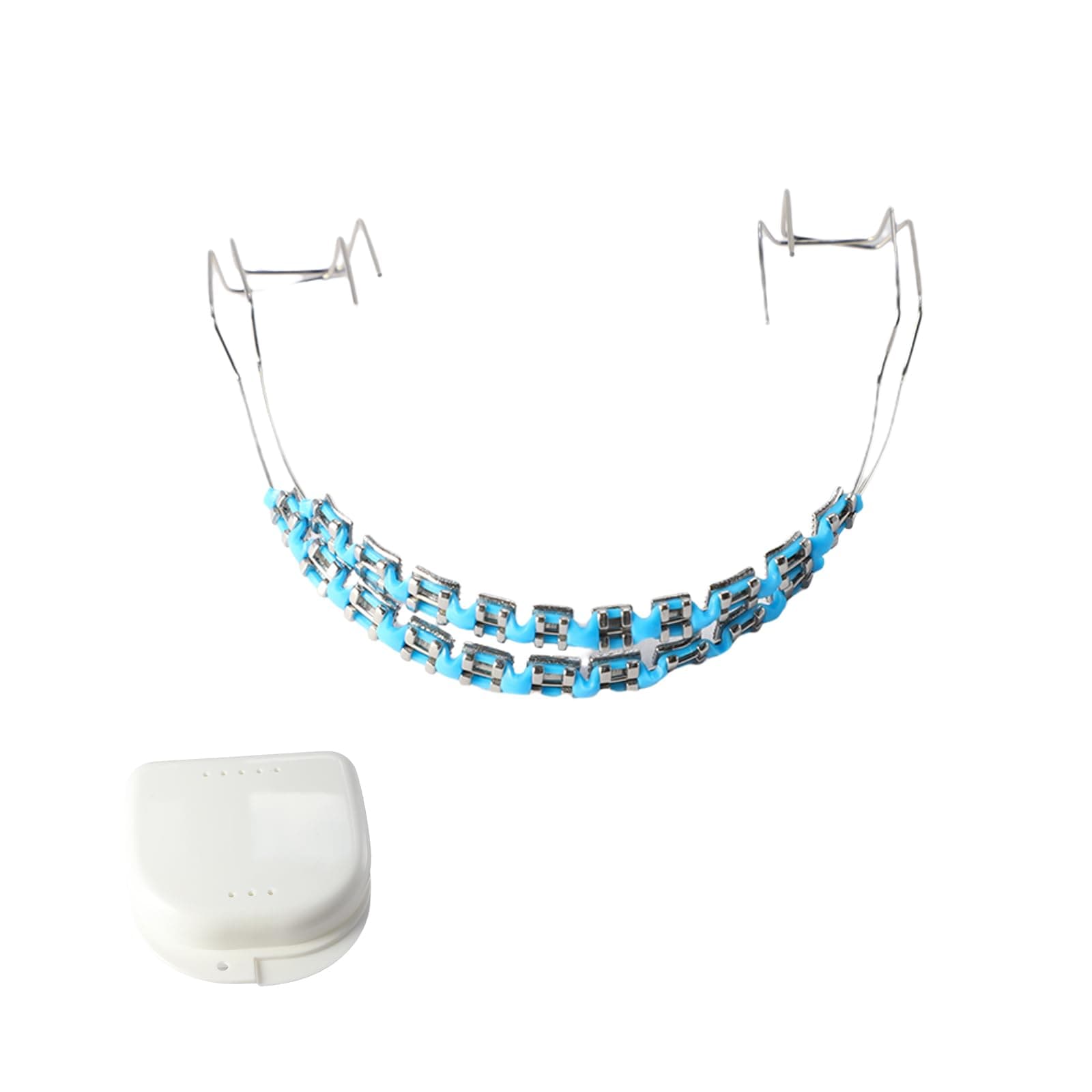 Brackets Falsos Para Dientes,Braces Kit with Brackets & Wire & Glue Perfect for Dental Students & Orthodontic Practice,Brackets Para Dientes for Dental Students to Practice,Light Blue
