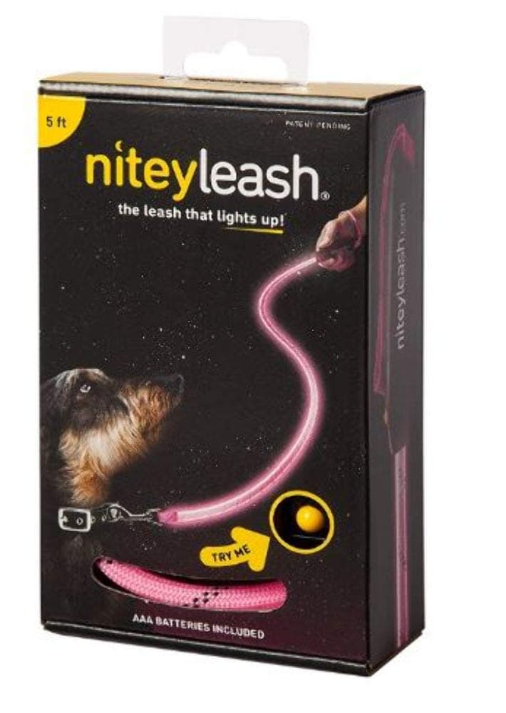 Nitey Leash - LED Lighted Pet Dog Leash (Pink)