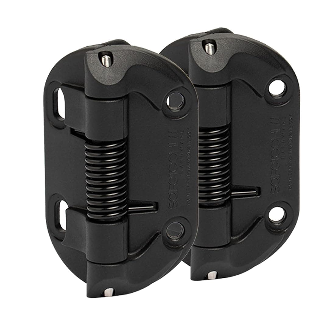 Safetech Hardware Self Closing Gate Hinges | Self-Aligning Spring Hinges | Fixed Tension | Pool Safety Hinge | Square Post, Aluminum & Vinyl/PVC Gates | Swing Close 35 lb SHF-90L – Black