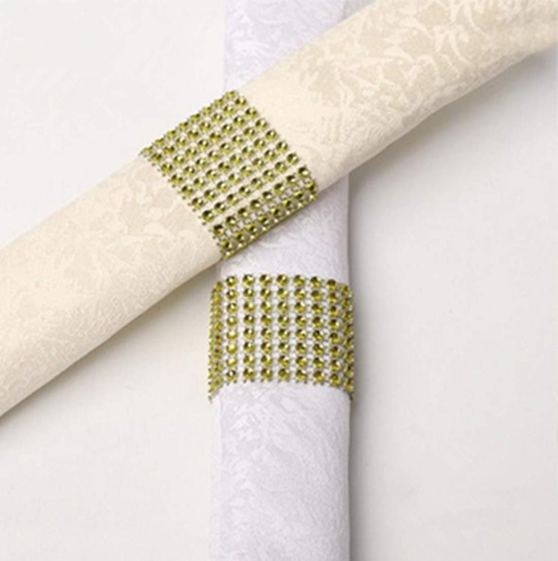 King&Pig 50pcs Plastic Napkin Rings Hotel Wedding Chair Sash Napkin Rings for Party Decorations (Yellow)