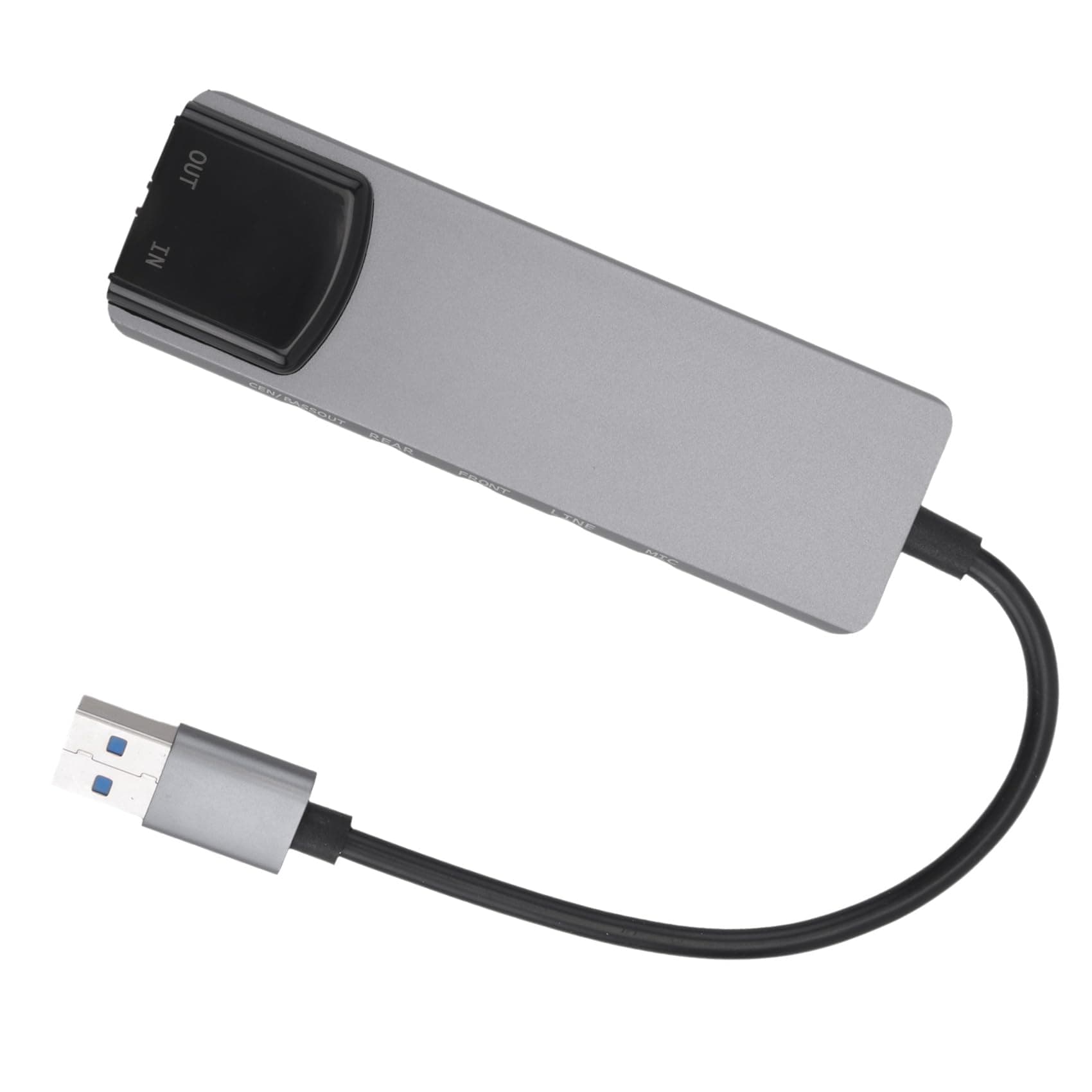 Geetoonly 6-in-1 Computer Sound Card 5.1 USB External Sound Card Multi-Function Audio Converter for Notebook Aluminum Sound Card Easy Install Easy to Use