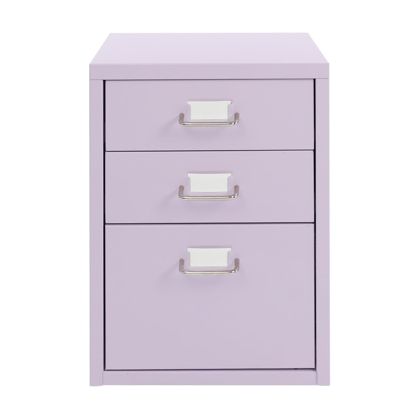 Ginelm 3 Drawer Vertical Metal Filing Cabinet with Wheels, Purple Mobile File Storage Organizer for Home Office & Workplace, Under Desk Cabinets
