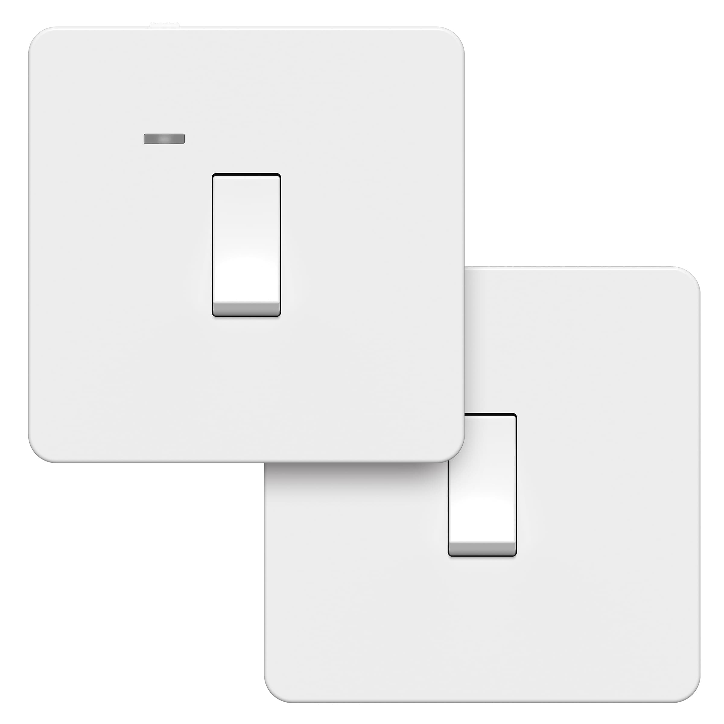 LIDER 1-Gang Light Switch, LED, 3000K Warm White, White, 2 Pack