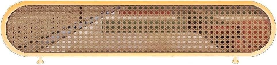 Ironwork Dividers for Dining Areas Countertop Rattan Partition Panels Restaurant Dining Table Decorative Screen-35.4x11.8 in