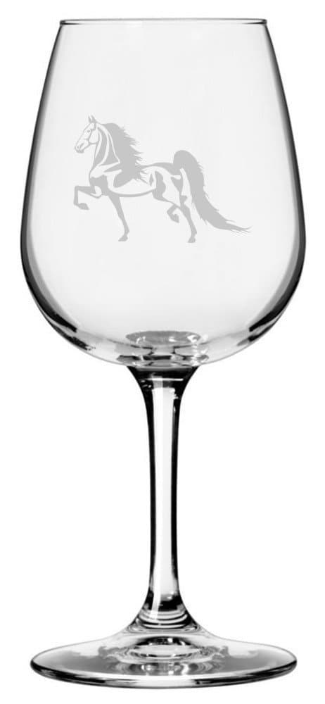 American Saddlebred Body Horse Themed Etched All Purpose 12.75oz Wine Glass