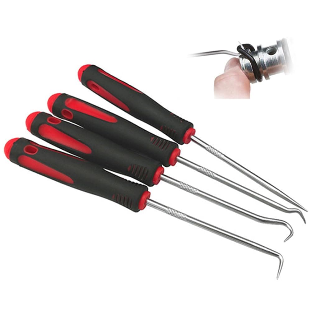 BIUTEFOR Pick Up Tool Pick Tool Precision Hook Set of 4 Oil Seal Tool O Ring Universal Spanner