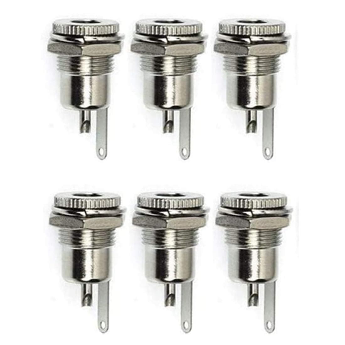 bnafes 5.5 x 2.1 mm 5A DC Power Jack Socket Threaded Female Mount Connector Adapter - 2.1mm x5.5mm 2 Pins DC Power Jack Female Panel Mounting Connector Socket - 10 Pcs