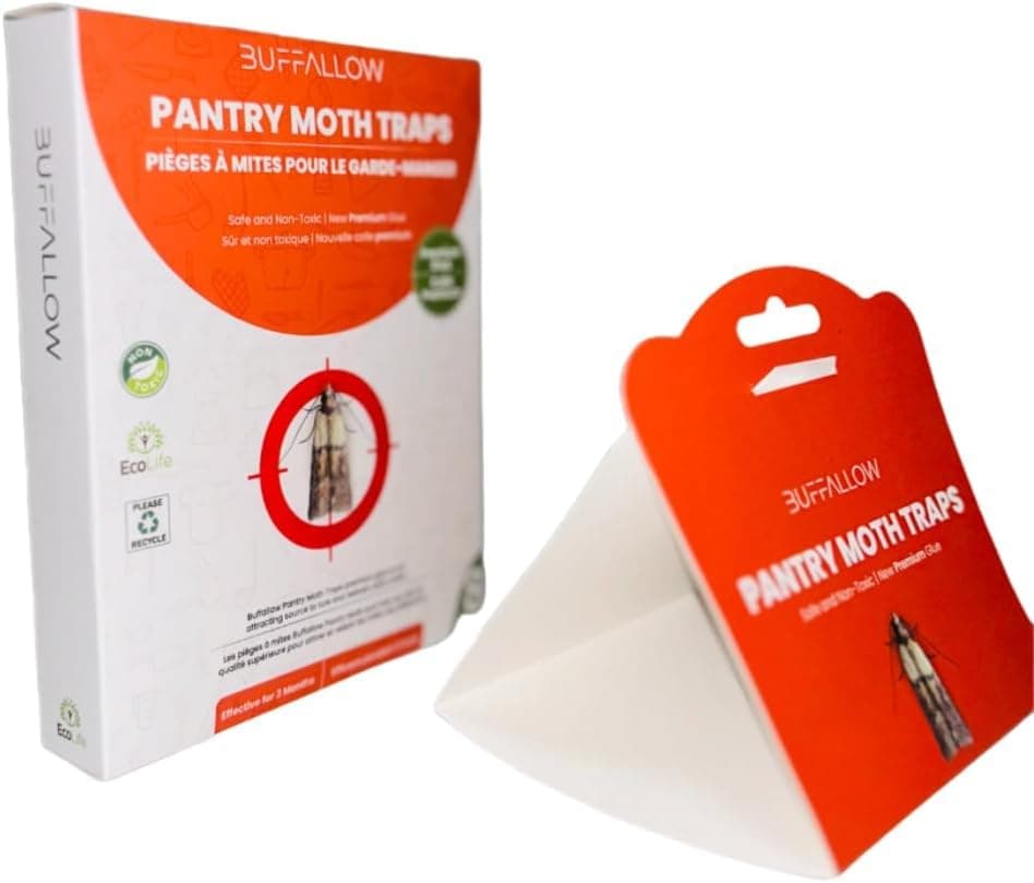 BUFFALLOW Pantry Moth Traps Pack of 8 - Glue Traps