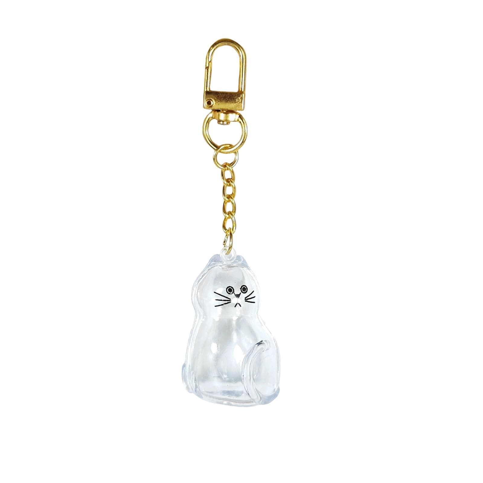 ZYHARUKO Pet Memory Display Case Clear Acrylic Cats Shape Keepsakes Furs Holders Charm For Home Decors And Backpacks Accessories Cute Cats Themed Keychain Pendant