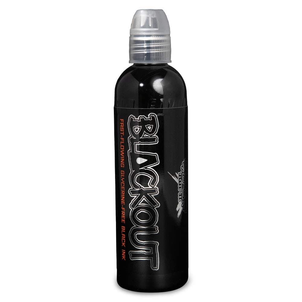 World Famous Black Tattoo Ink, Vegan and Professional Ink, Made in USA, Blackout Black, 4 oz