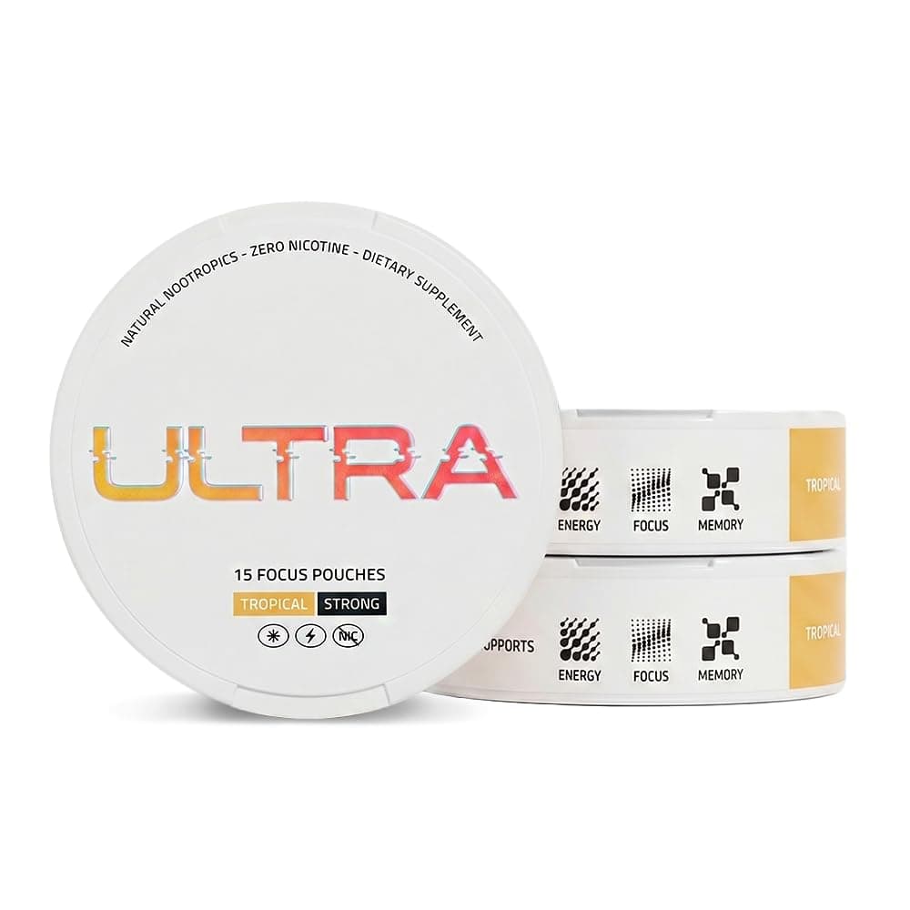 Ultra Focus Pouches (Tropical Pack, 3 Cans) Nicotine and Caffeine Free