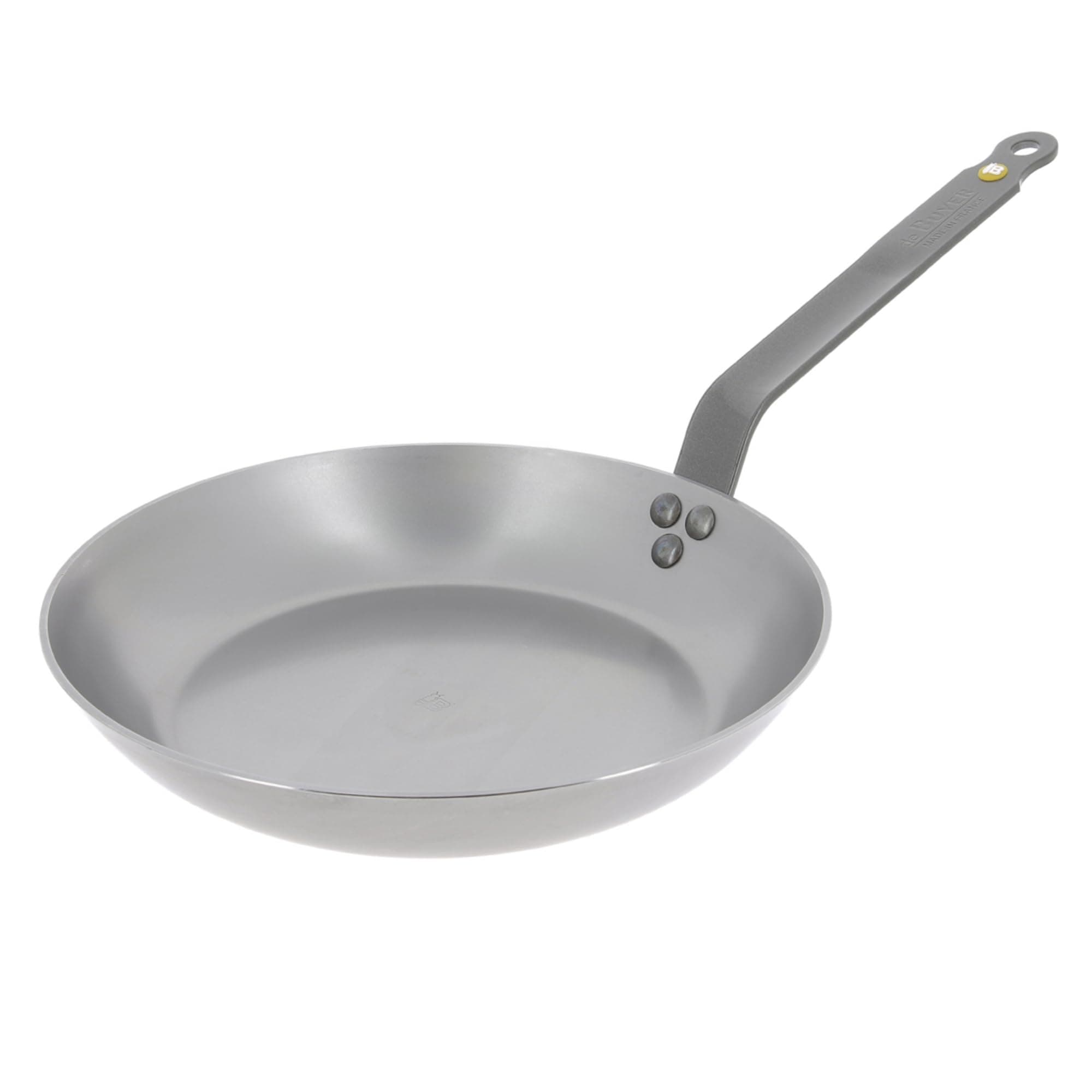 De Buyer Large Mineral B Black Iron Frying Pan 28cm, Induction Frying Pan, All Cooking Surface Compatible, Season Before Use for Non-Stick Surface, Beeswax Coated | DN899