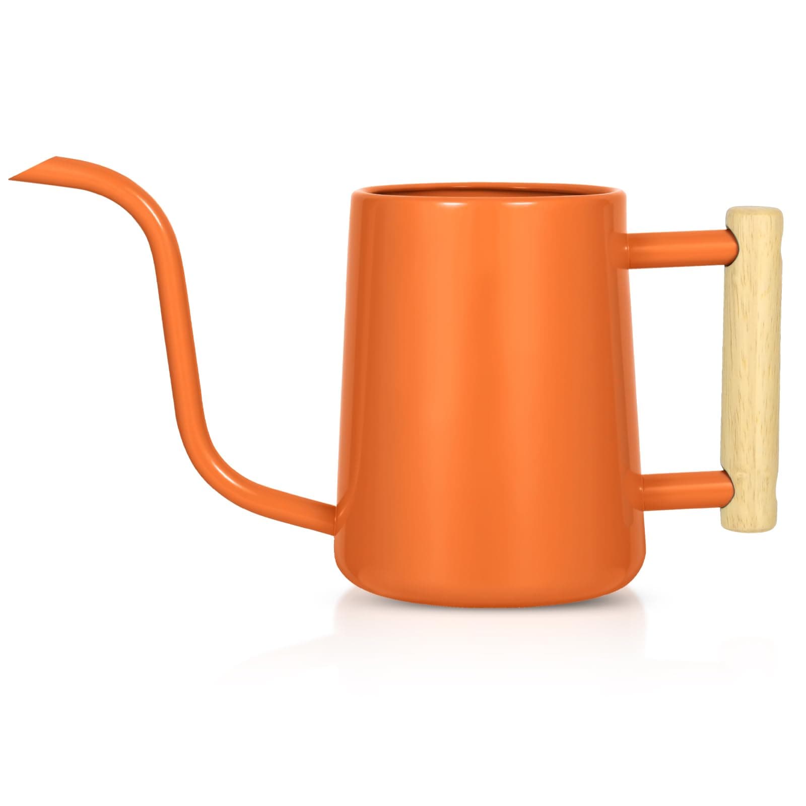 Watering Can Indoor Plants, 35 oz/1000 ml Metal Stainless Steel Watering Can Pot with Long Spout for Indoor House Plants Bonsai Outdoor Garden Flower Decorative (Orange)