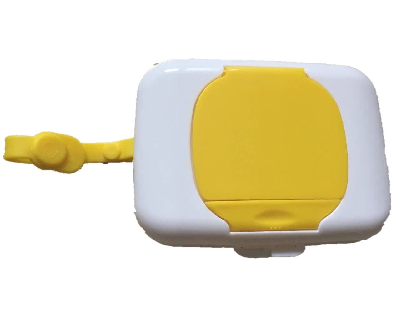 Portable Wet Tissue Box Wipes Dispenser Case Outdoor Tissue Box for Baby Travel (Yellow)