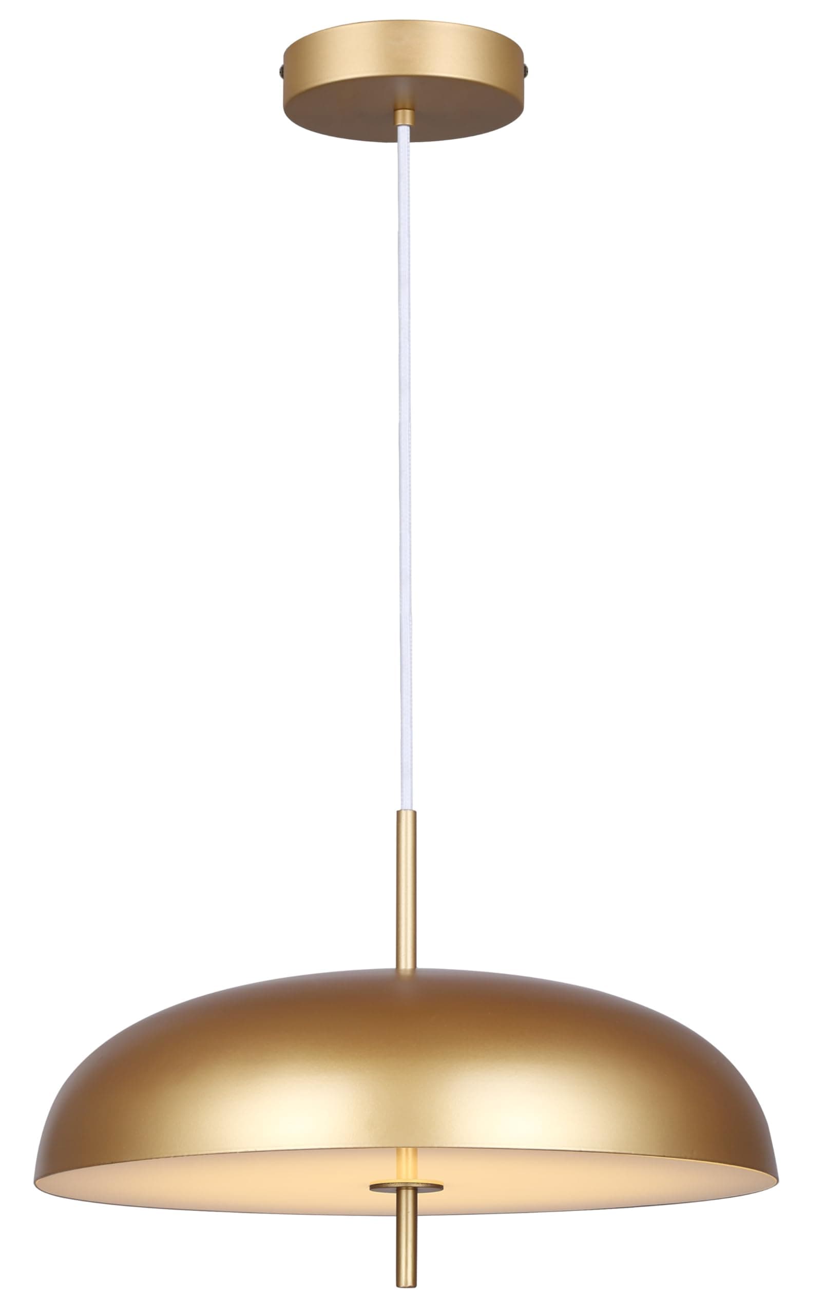 Canarm Kelvin 1-Light LED Pendant, Gold Finish with Frosted Diffuser, 3CCT Dimmable Modern Lighting for Kitchens or Dining Room