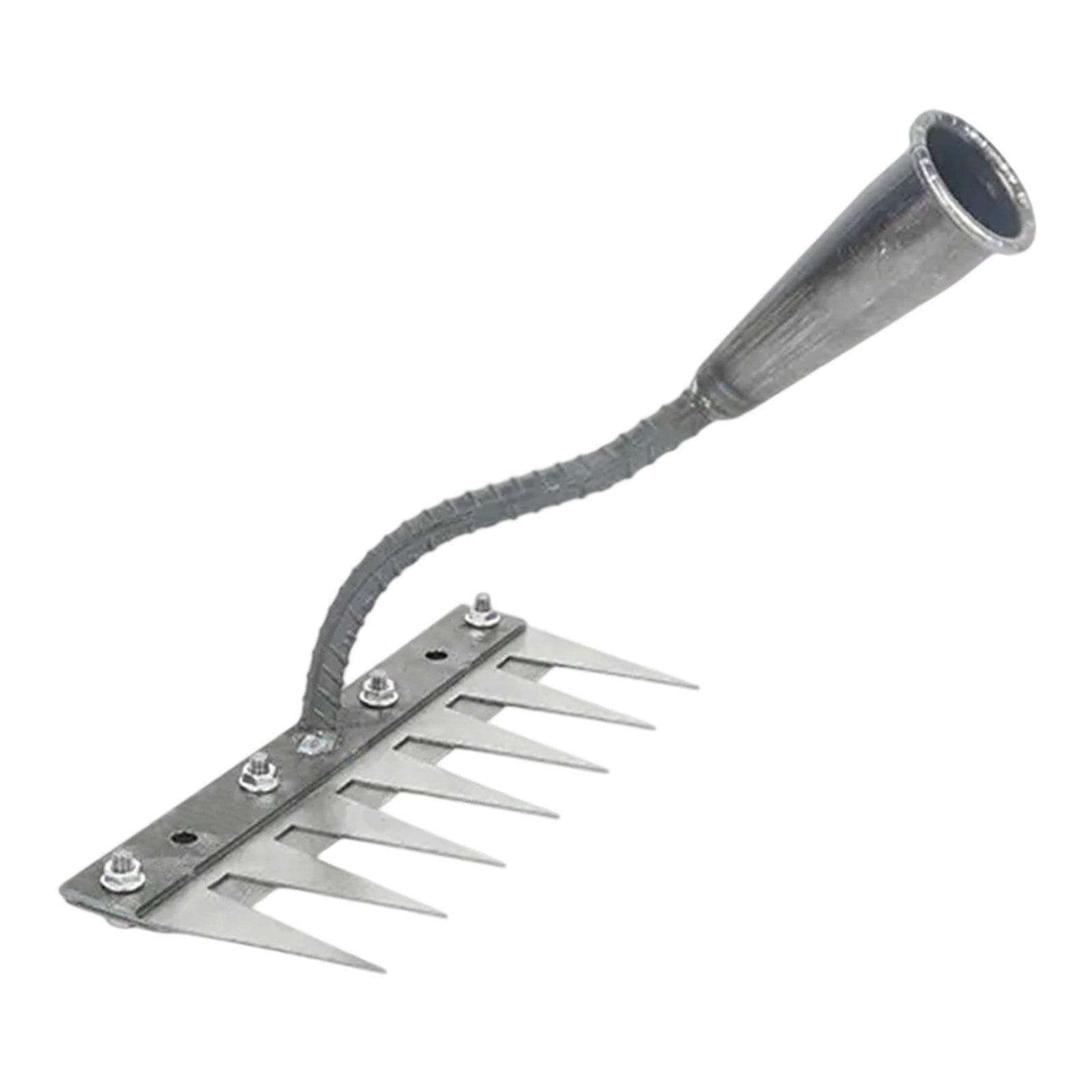 Fenteer Weed Rake Heavy Duty Steel Easy to Use Sturdy Lawn Loosening for Outdoor Yard Gardening Landscapers Cultivating, 7 Teeth