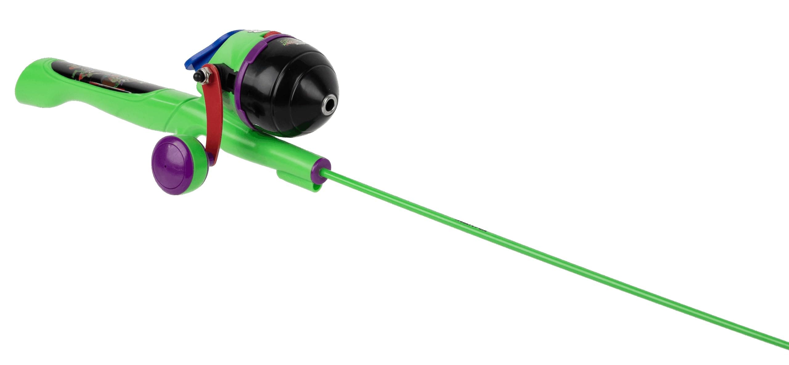 Kid Casters Teenage Mutant Ninja Turtle Youth Fishing Pole | Spincast Reel & Practice Casting Plug | Small & Easy to Use (Pre-spooled with a 6-Pound Fishing line), 29.5 Inches Long