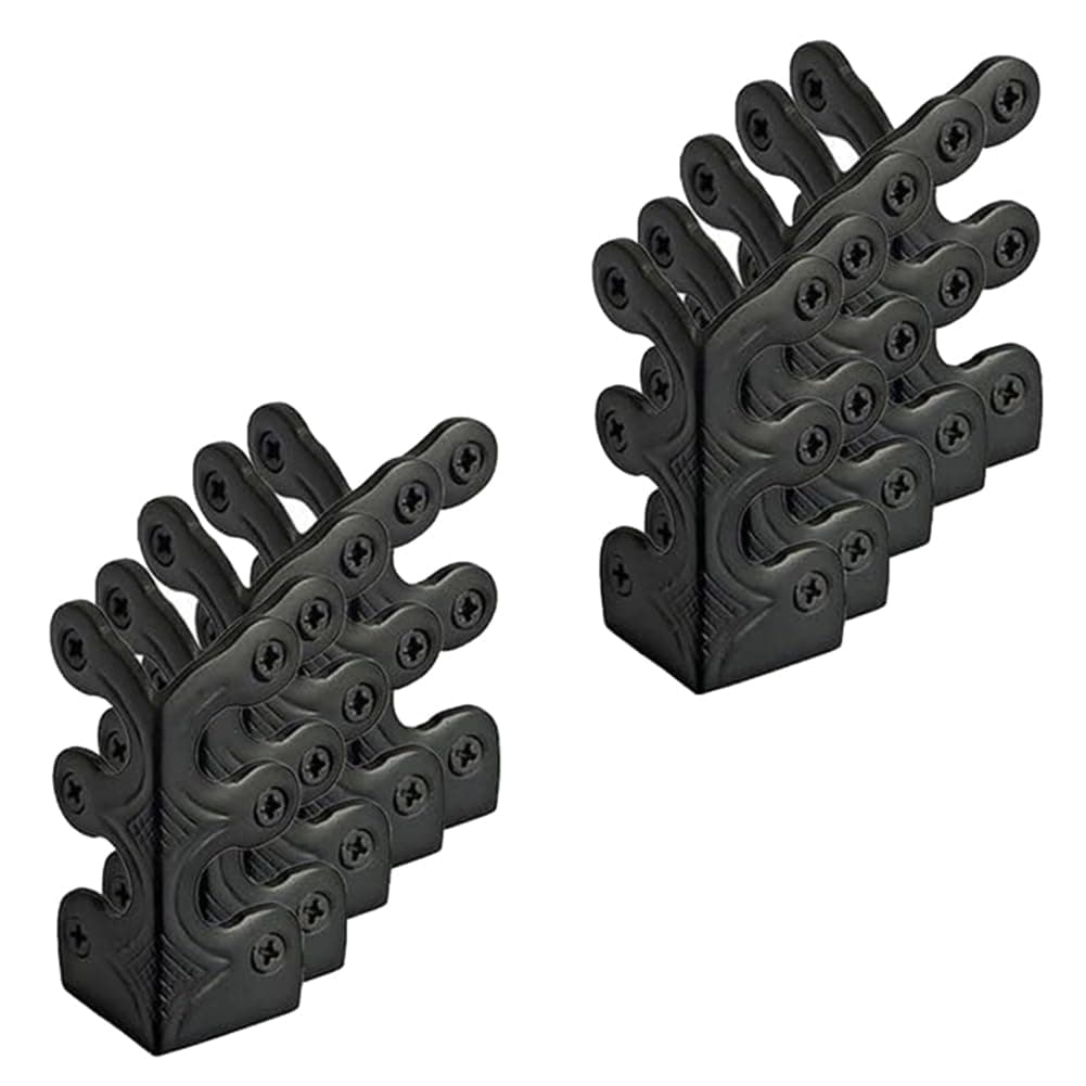 Geetoonly 10PC Skiffers Baseboard Corner Protectors,Solid Brass Skirting Board Protectors,Baseboard Corner Protectors Black