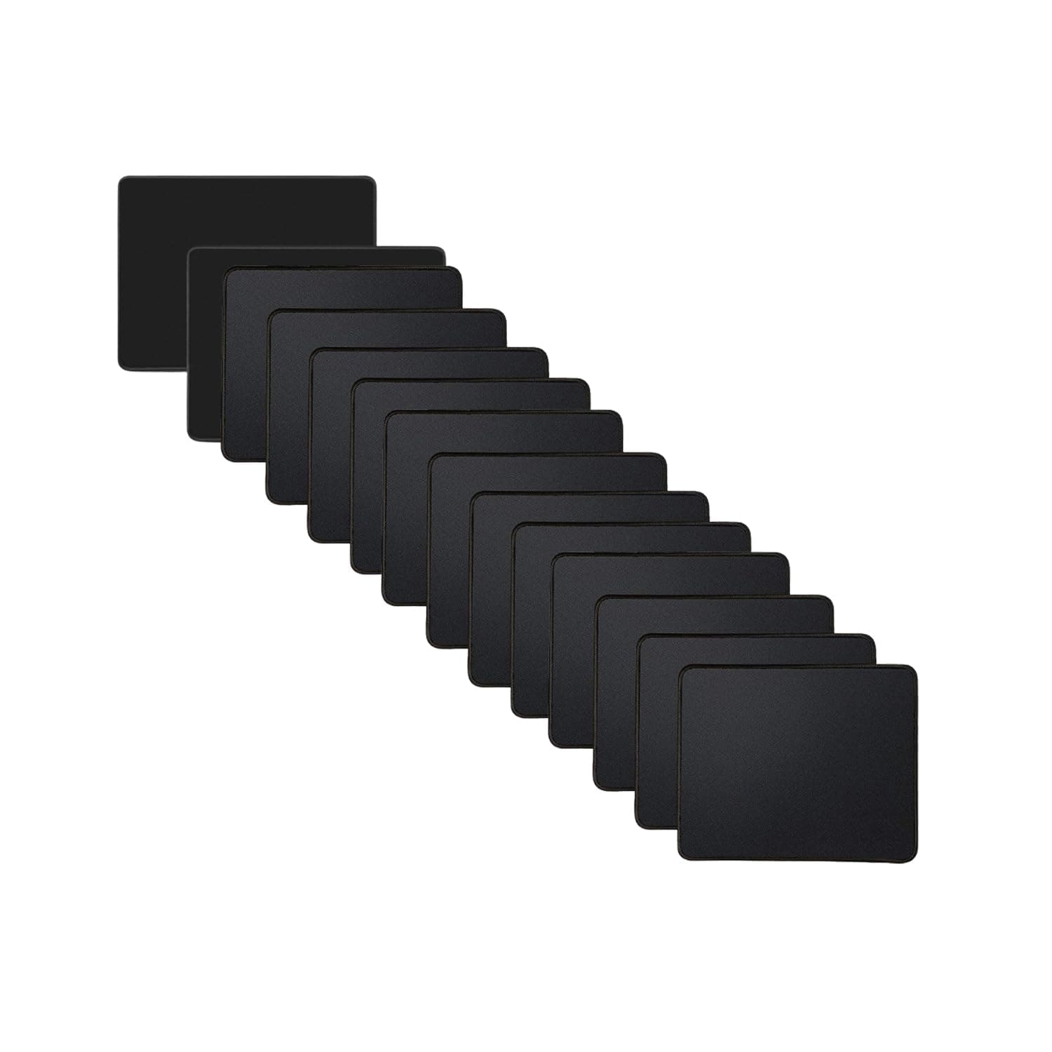 Kriture Mouse Pad 14 Pack with Stitched Edge, Non-Slip Rubber Base, Premium-Textured and Waterproof Mousepad for Computers, Laptop, Office and Home, 10.2x8.3inches, 3mm, Black