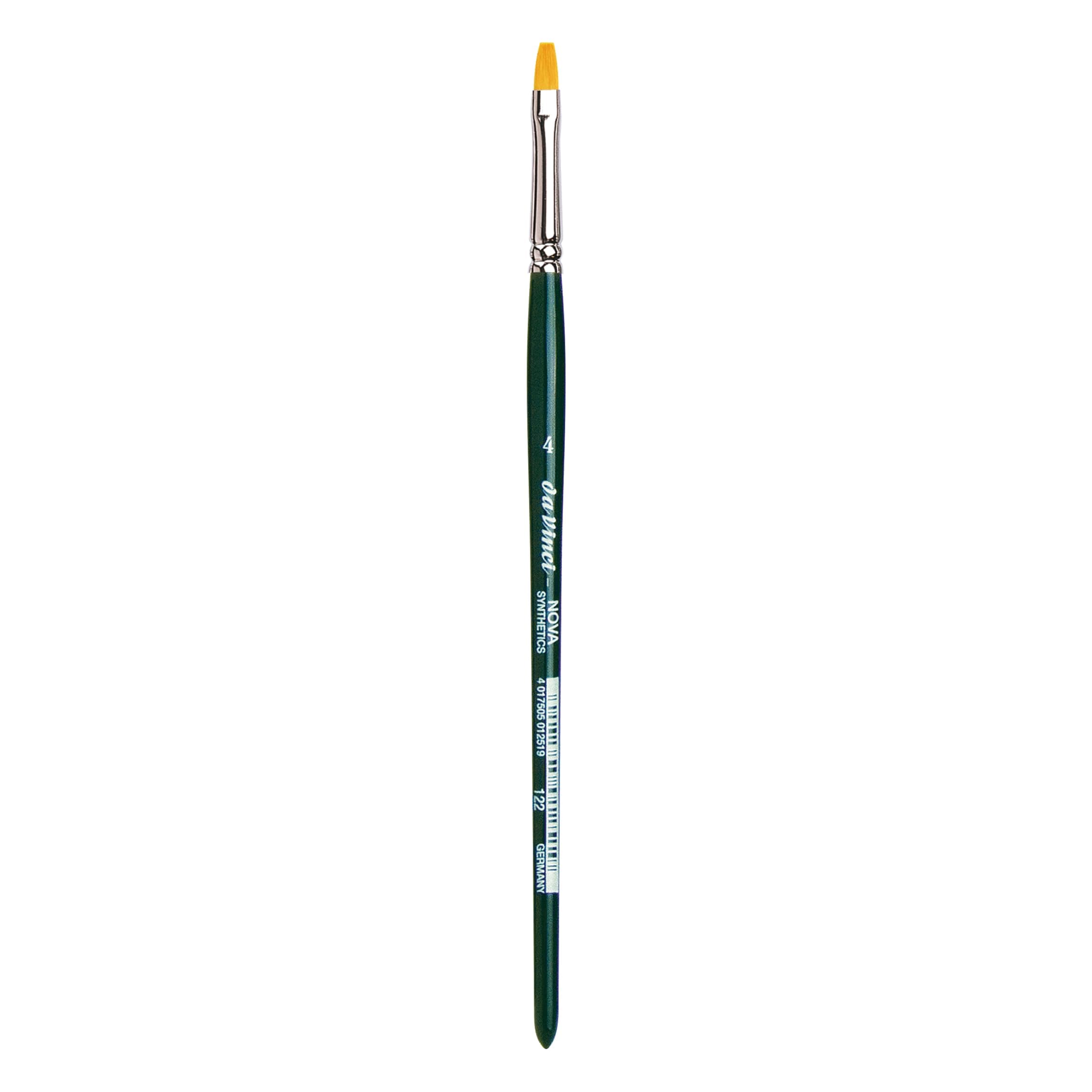 da Vinci Nova Series 122 Hobby Paint Brush, Hobby Flat Synthetic, Size 4 (122-04)