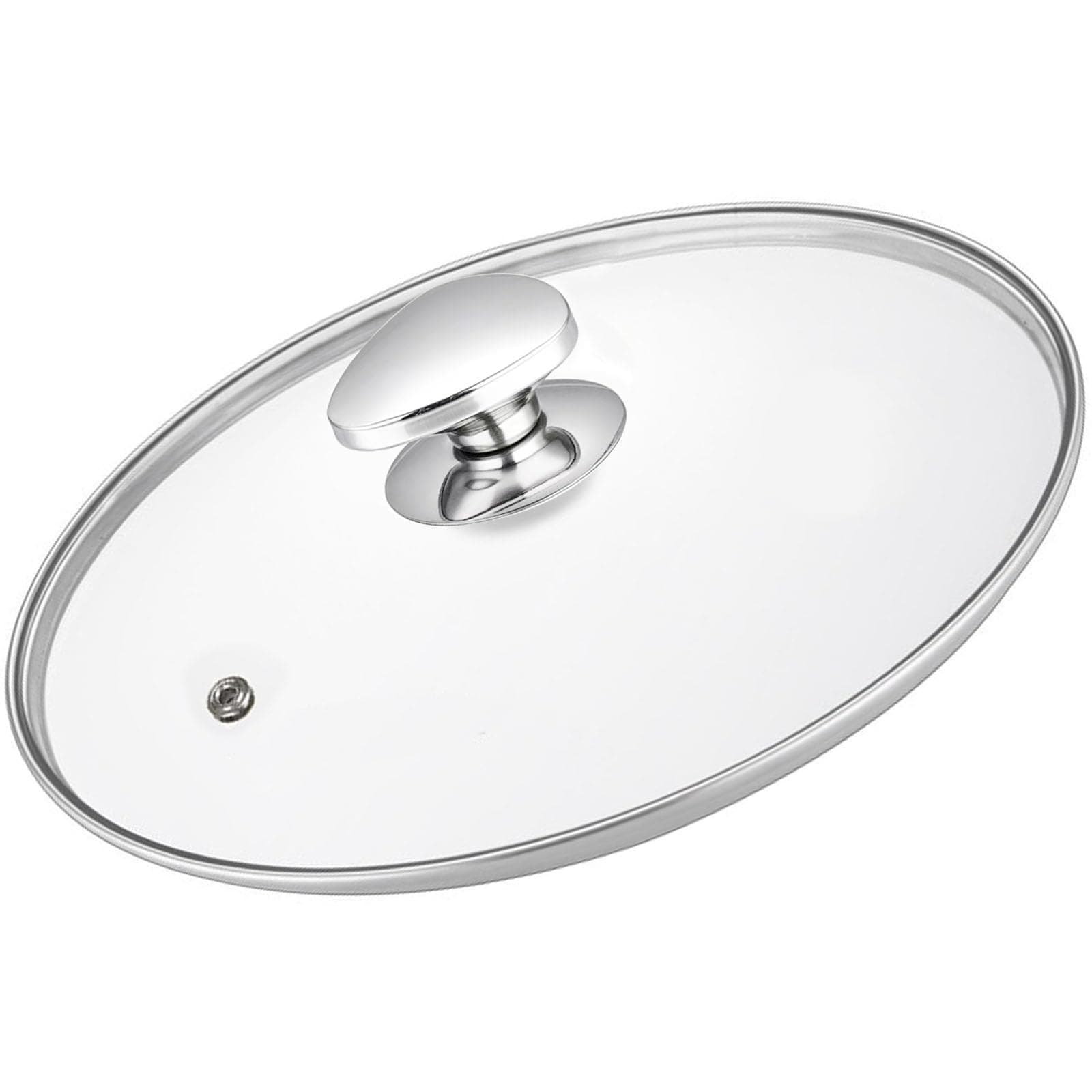 Glass Lid For Pots, Pans and Skillets, Clear tempered Glass Lid Replacement with Vent For Frying Pan, Stock Pot, Cast iron skillet, 8, 9.5, 10.25, 11, 12, 12.5, 13.5 and 14 Inch Stainless Steel cover