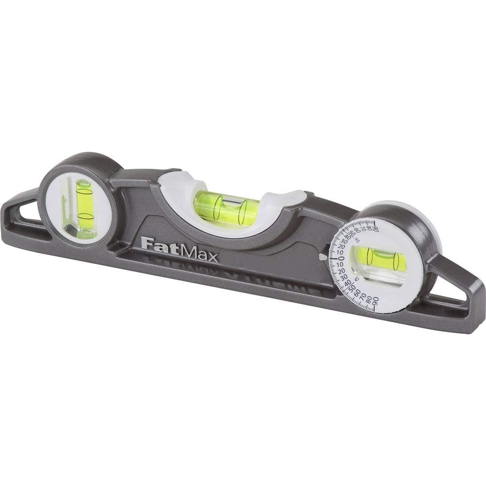 Stanley 0-43-609 Spirit Level "Torpedo Pro" of Aluminum, Black