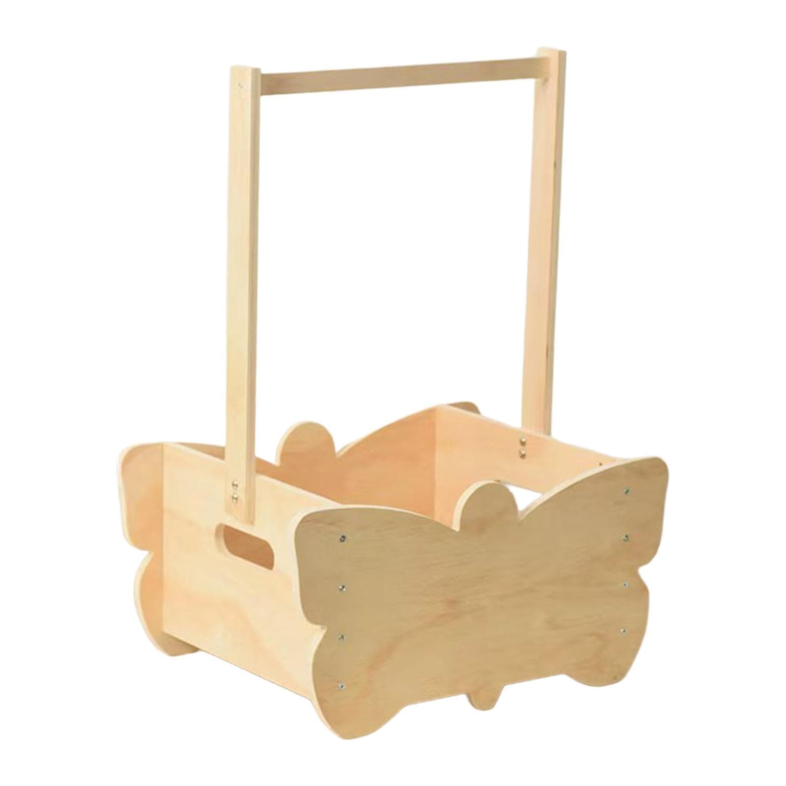 Fenteer Wooden Shower Crate Closet,Welcome Box Home Portable Storage Basket with Handle for Accessories Newborn Boy Girl Clothes