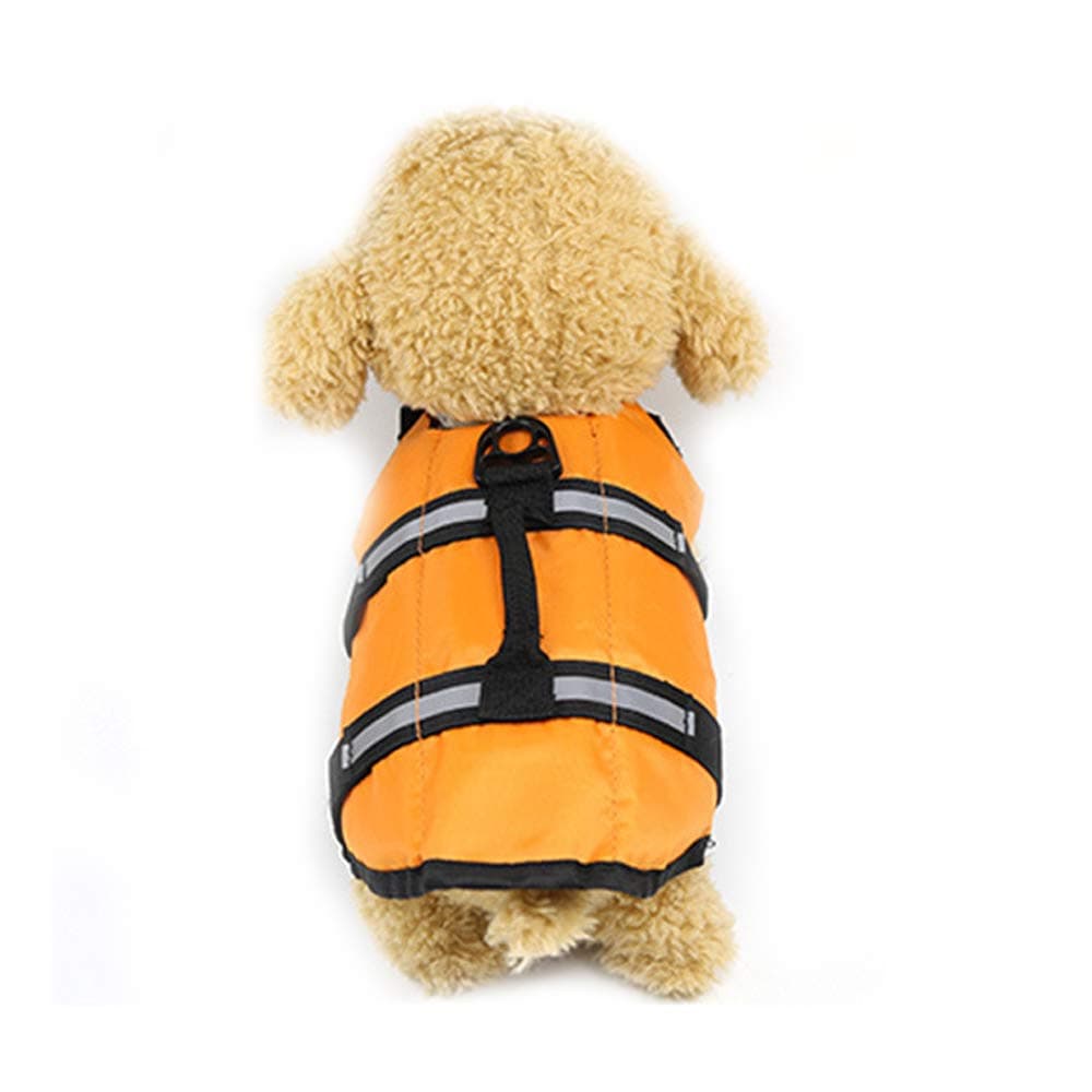 Pet Life Jacket, Small Dog Life Jacket Adjustable Reflective Life Vest Coat Preserver Swimming Jacket for Puppy Dog Medium Dog (S, Orange)