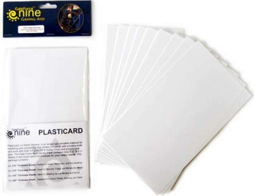 Gale Force Nine Plasticard Variety Pack (9) - White Plastic Sheets - Craft Kit