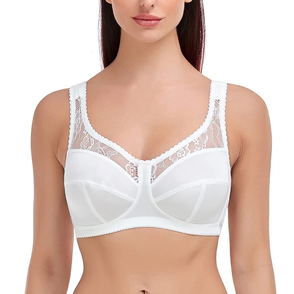 UK Plus Size Minimiser Bra Women Non-Wired Non-Padded Full Coverage Soft Cup Bra 40E