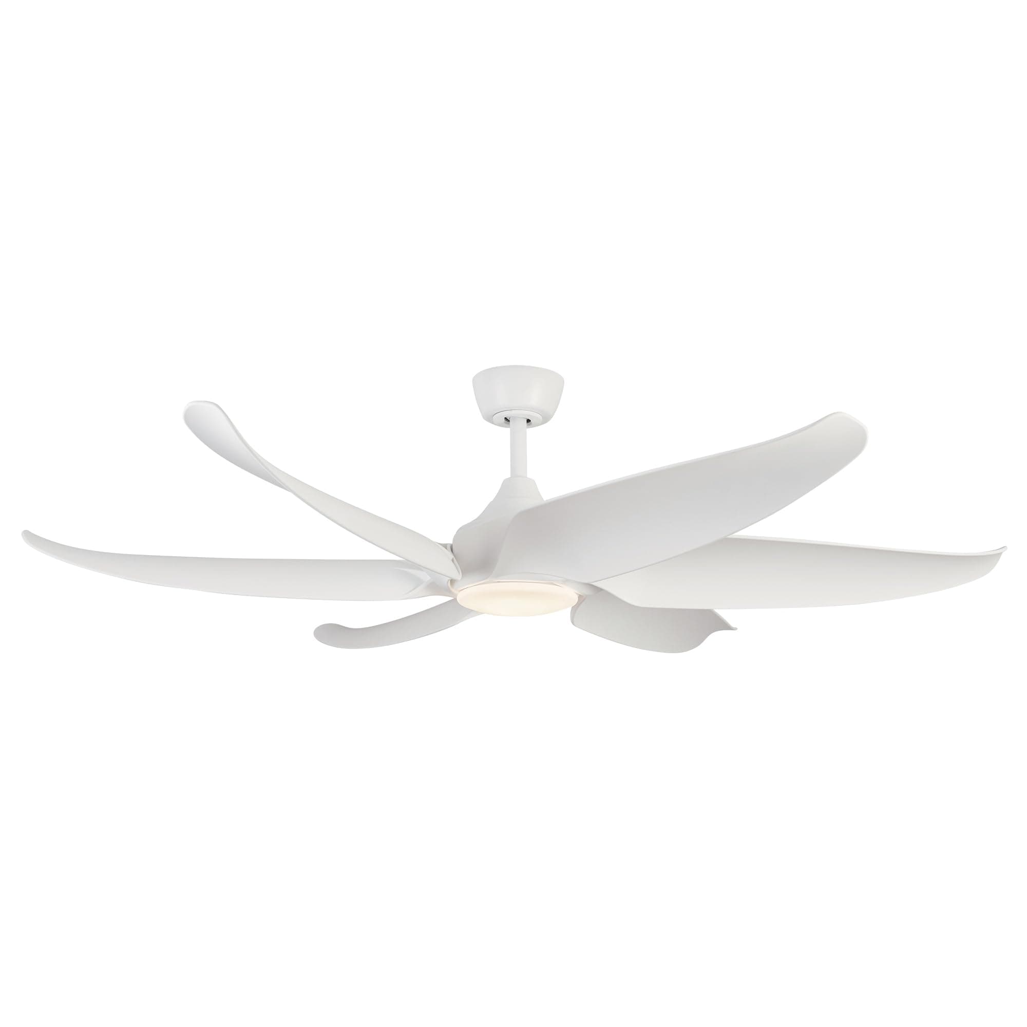 Kuzco Lighting Coronado 60-Inch LED Ceiling Fan with Light and Remote, Modern Indoor Ceiling Fan, 3000K Warm White, Sloped Ceiling Compatible, Matte White | SKU CF90960-WH