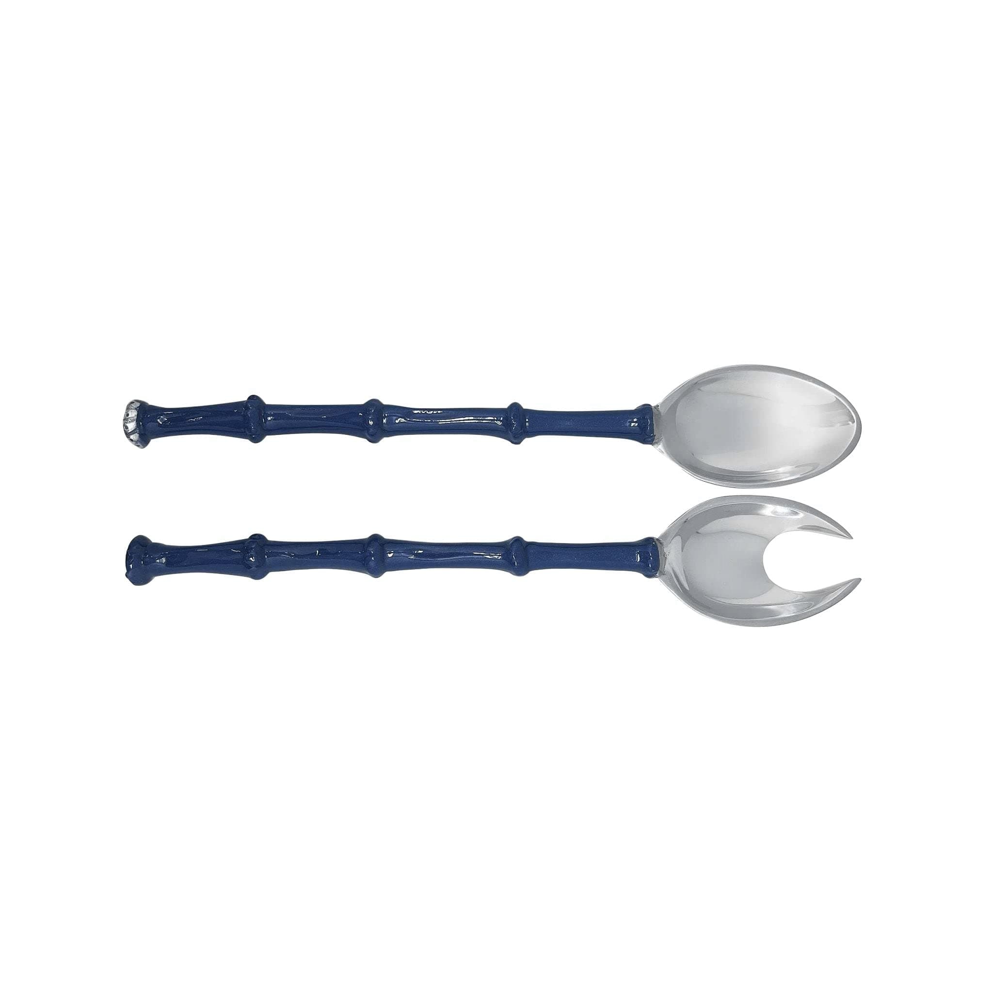Bamboo Blue Salad Servers | Blue | Brillante | Tableware | Salad Servers | Recycled SANDCAST Aluminum | Handmade in Mexico
