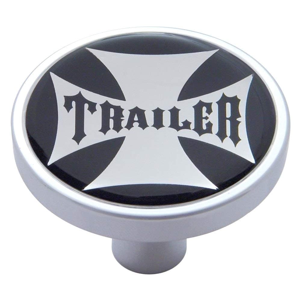 United Pacific 23687 "Trailer Short Air Valve Knob - Black Maltese Cross Sticker