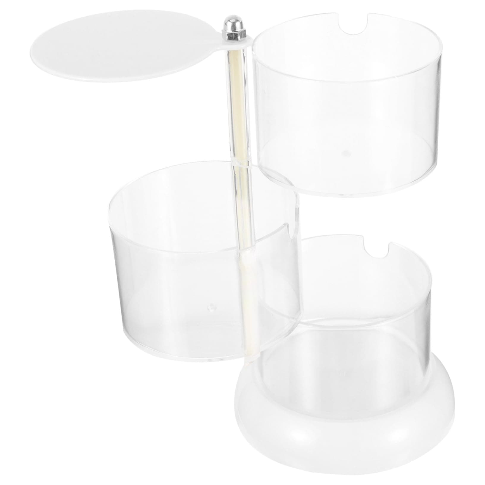 EXAOMBLE Powder Sponge PP Puff Makeup Rotatable 3-Layer Holder Pet Container Storage Case Desktop