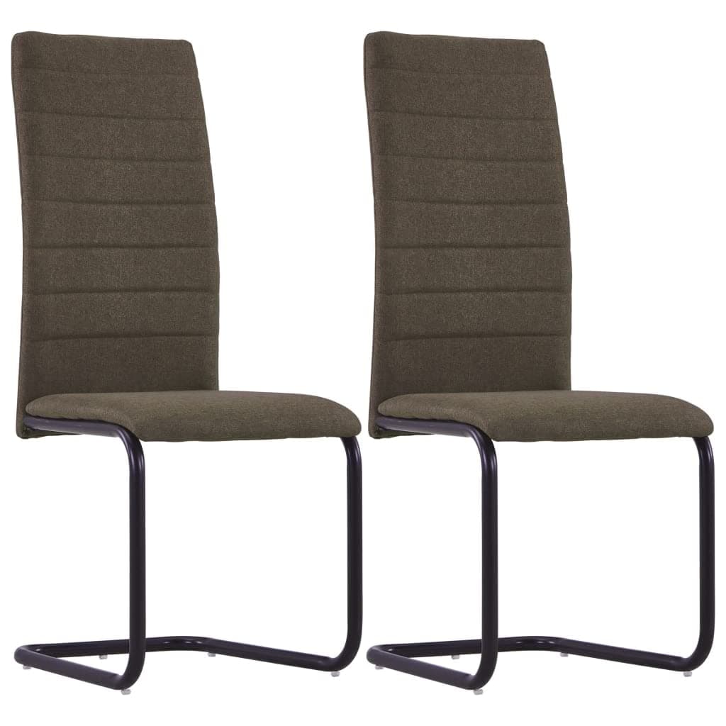 Furniture Set-Cantilever Dining s 2 pcs Brown Fabric