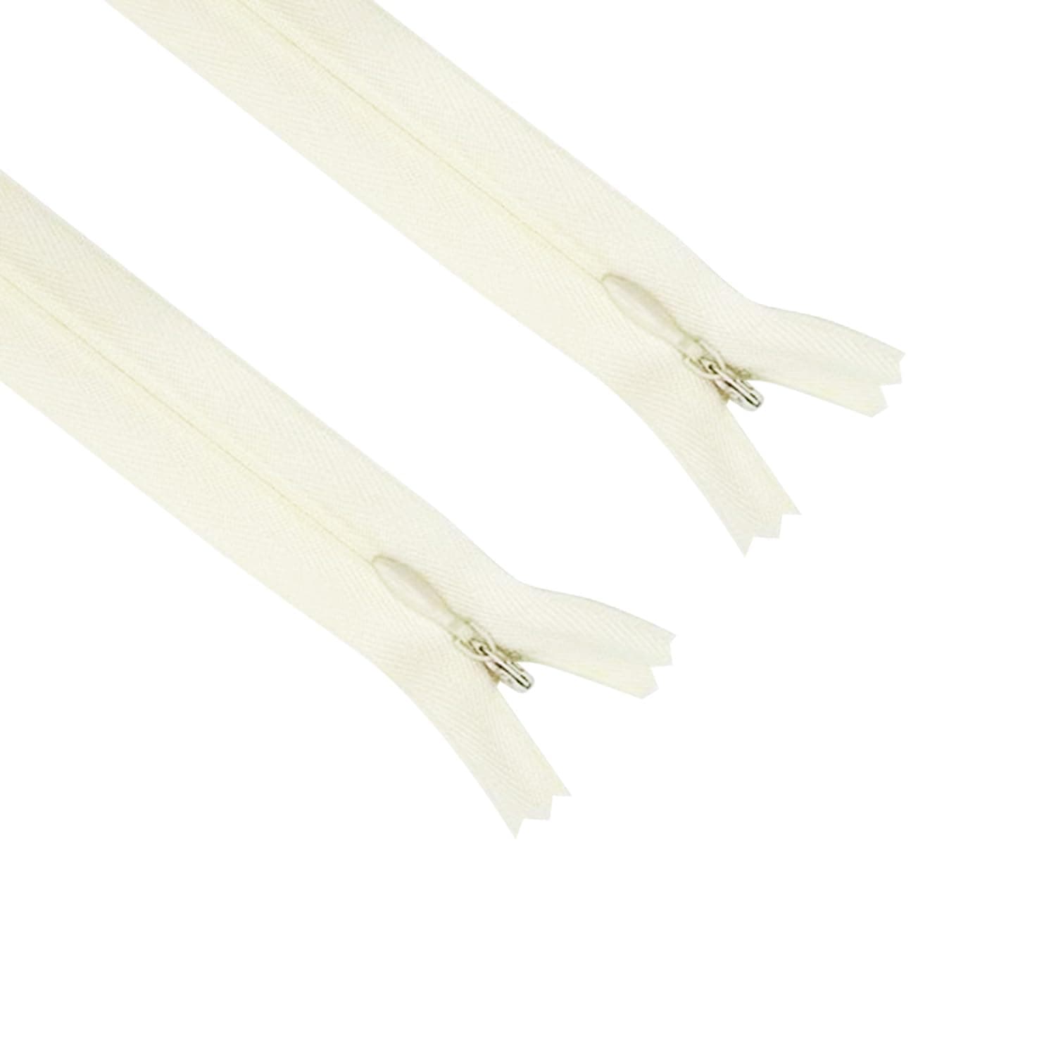 ANPURZII 2PCS #3 26 Inch Beige Invisible Zippers For Sewing Skirts, Nylon Coil Bulk Zippers For Pocket, Pillow(Beige 26" 2PCS)